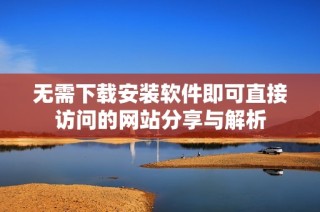 无需下载安装软件即可直接访问的网站分享与解析