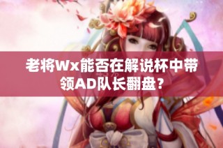 老将Wx能否在解说杯中带领AD队长翻盘？