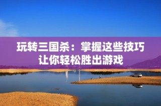 玩转三国杀：掌握这些技巧让你轻松胜出游戏