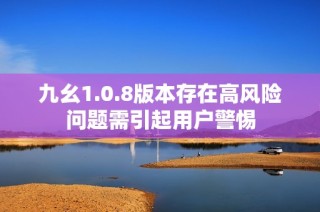 九幺1.0.8版本存在高风险问题需引起用户警惕
