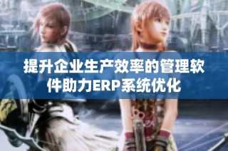 提升企业生产效率的管理软件助力ERP系统优化