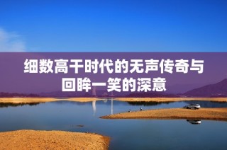 细数高干时代的无声传奇与回眸一笑的深意