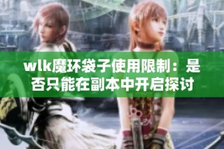 wlk魔环袋子使用限制：是否只能在副本中开启探讨