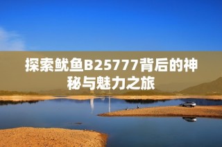 探索鱿鱼B25777背后的神秘与魅力之旅