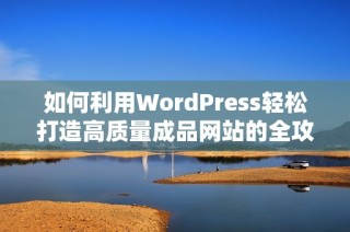 如何利用WordPress轻松打造高质量成品网站的全攻略