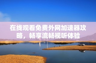 在线观看免费外网加速器攻略，畅享流畅视听体验