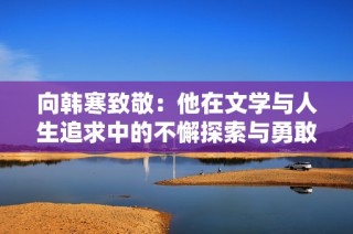 向韩寒致敬：他在文学与人生追求中的不懈探索与勇敢表达