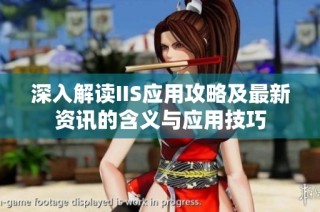 深入解读IIS应用攻略及最新资讯的含义与应用技巧