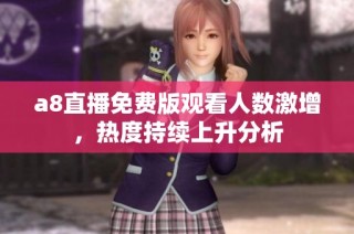 a8直播免费版观看人数激增，热度持续上升分析