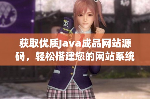 获取优质Java成品网站源码，轻松搭建您的网站系统