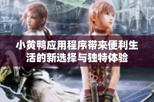 小黄鸭应用程序带来便利生活的新选择与独特体验