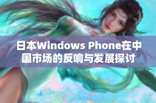 日本Windows Phone在中国市场的反响与发展探讨