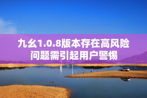 九幺1.0.8版本存在高风险问题需引起用户警惕
