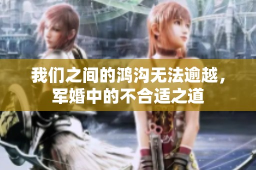 我们之间的鸿沟无法逾越，军婚中的不合适之道