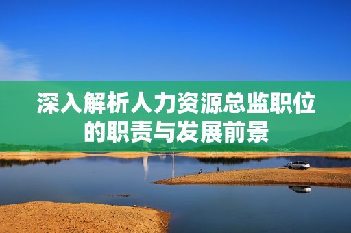 深入解析人力资源总监职位的职责与发展前景