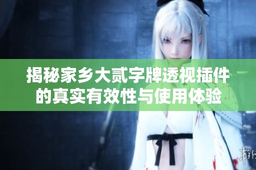 揭秘家乡大贰字牌透视插件的真实有效性与使用体验