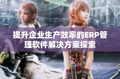 提升企业生产效率的ERP管理软件解决方案探索