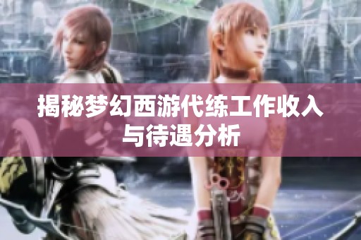 揭秘梦幻西游代练工作收入与待遇分析