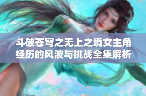 斗破苍穹之无上之境女主角经历的风波与挑战全集解析