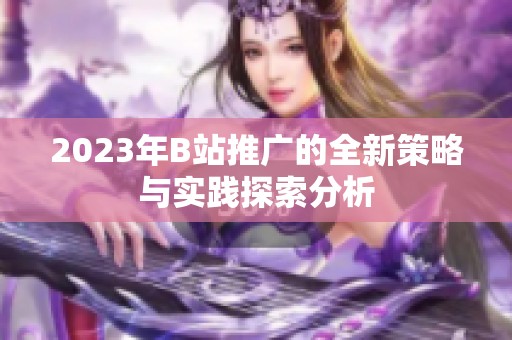 2023年B站推广的全新策略与实践探索分析