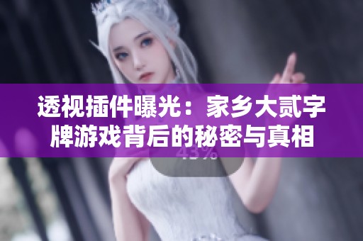 透视插件曝光：家乡大贰字牌游戏背后的秘密与真相