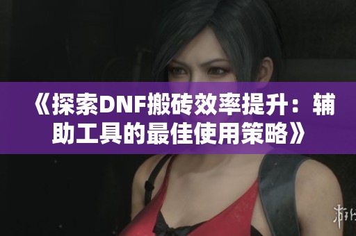 《探索DNF搬砖效率提升：辅助工具的最佳使用策略》