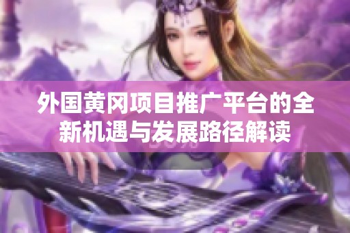 外国黄冈项目推广平台的全新机遇与发展路径解读