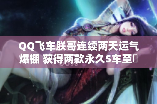 QQ飞车朕哥连续两天运气爆棚 获得两款永久S车至矅·玄武