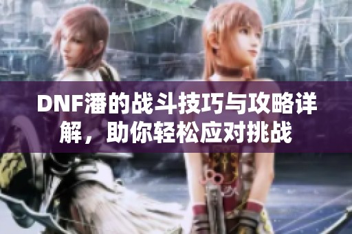 DNF潘的战斗技巧与攻略详解，助你轻松应对挑战