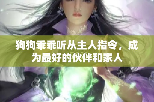 狗狗乖乖听从主人指令，成为最好的伙伴和家人