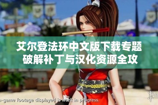 艾尔登法环中文版下载专题 破解补丁与汉化资源全攻略