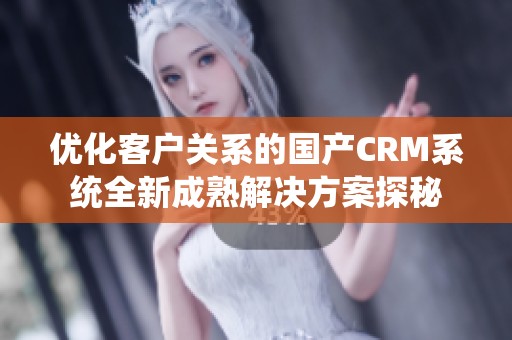 优化客户关系的国产CRM系统全新成熟解决方案探秘