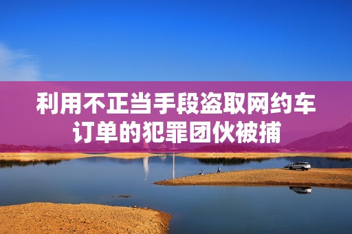 利用不正当手段盗取网约车订单的犯罪团伙被捕