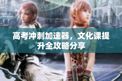 高考冲刺加速器，文化课提升全攻略分享