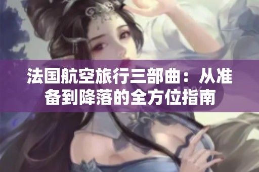 法国航空旅行三部曲：从准备到降落的全方位指南
