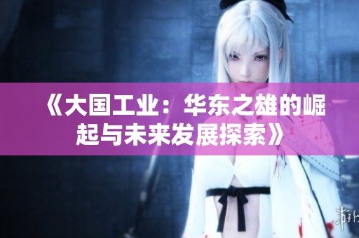 《大国工业：华东之雄的崛起与未来发展探索》
