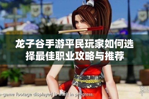 龙子谷手游平民玩家如何选择最佳职业攻略与推荐