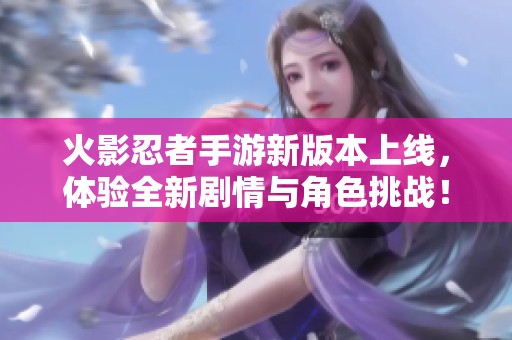 火影忍者手游新版本上线，体验全新剧情与角色挑战！