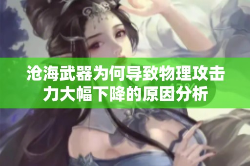 沧海武器为何导致物理攻击力大幅下降的原因分析