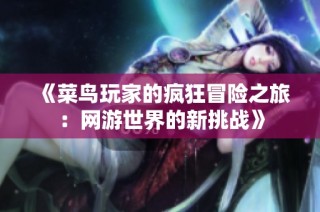 《菜鸟玩家的疯狂冒险之旅：网游世界的新挑战》
