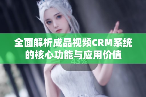 全面解析成品视频CRM系统的核心功能与应用价值