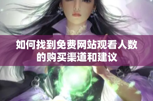 如何找到免费网站观看人数的购买渠道和建议