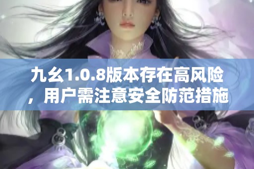 九幺1.0.8版本存在高风险，用户需注意安全防范措施